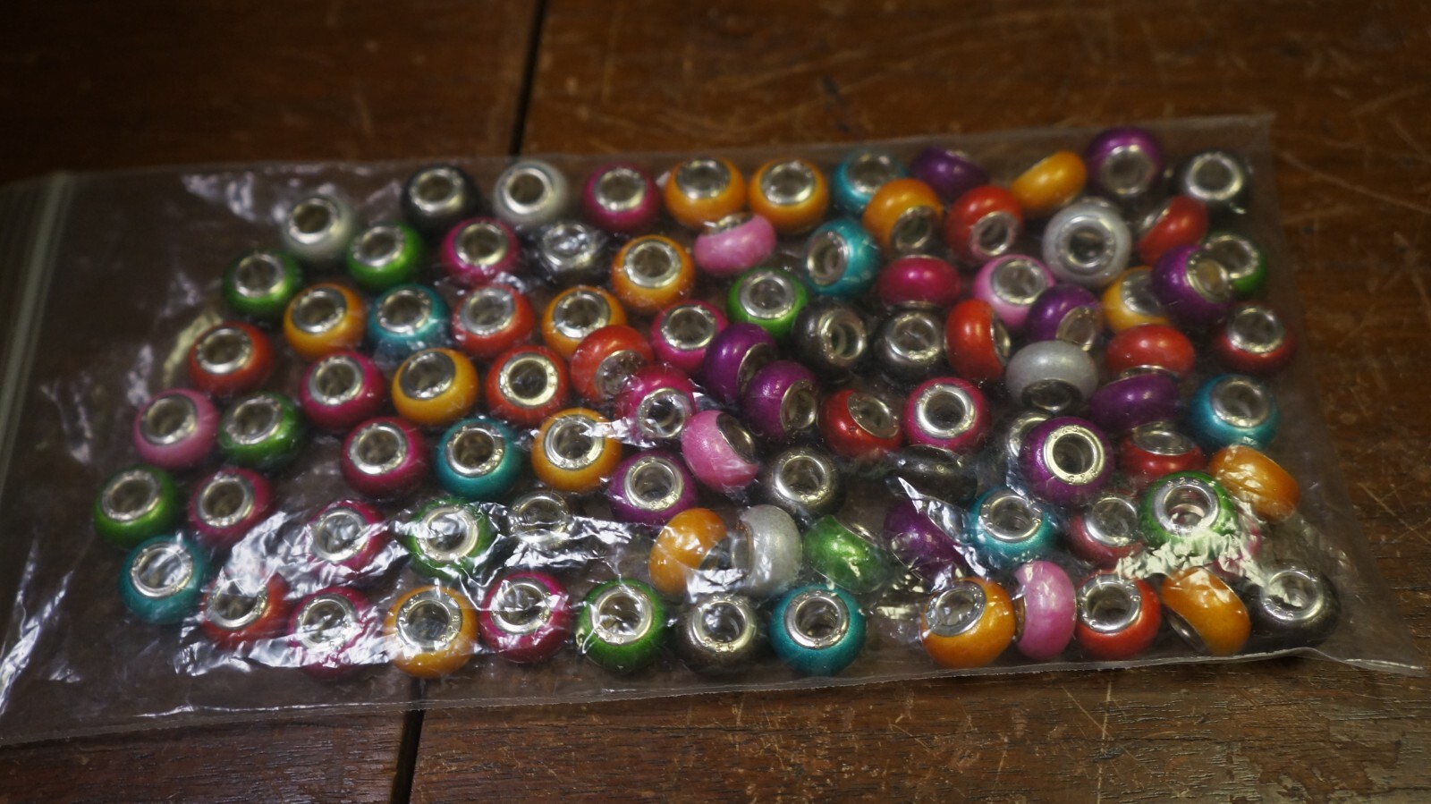 LOT OF MULTICOLOR Sterling Silver BEADS WITH HOLE FOR JEWELRY CRAFTS NO STONE
