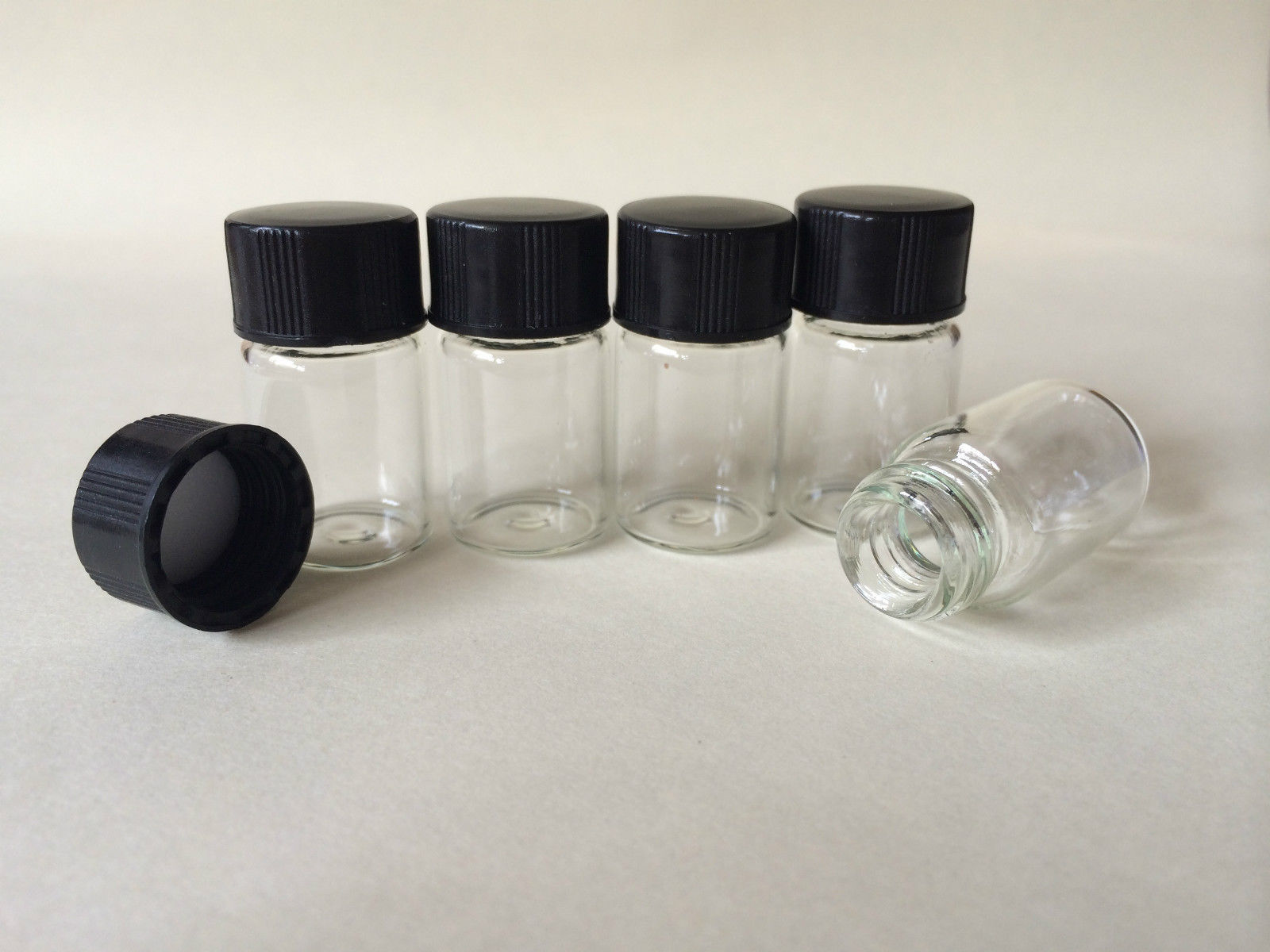 10pcs 2ml Clear Glass Bottles 16*25mm Vials with Plastic Lid Small Bottle