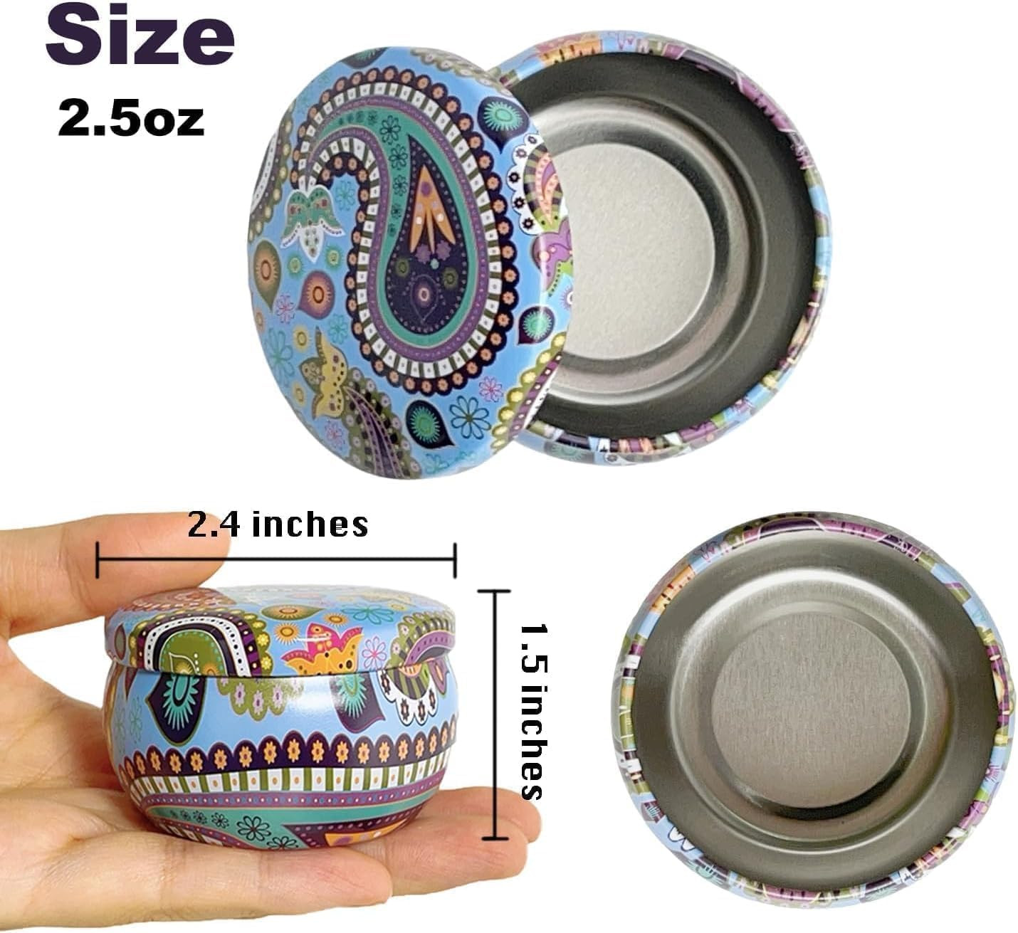 2.5Oz Candle Tins for Candle Making 6 Pcs Empty Candle Tins with Lids Candle Jar