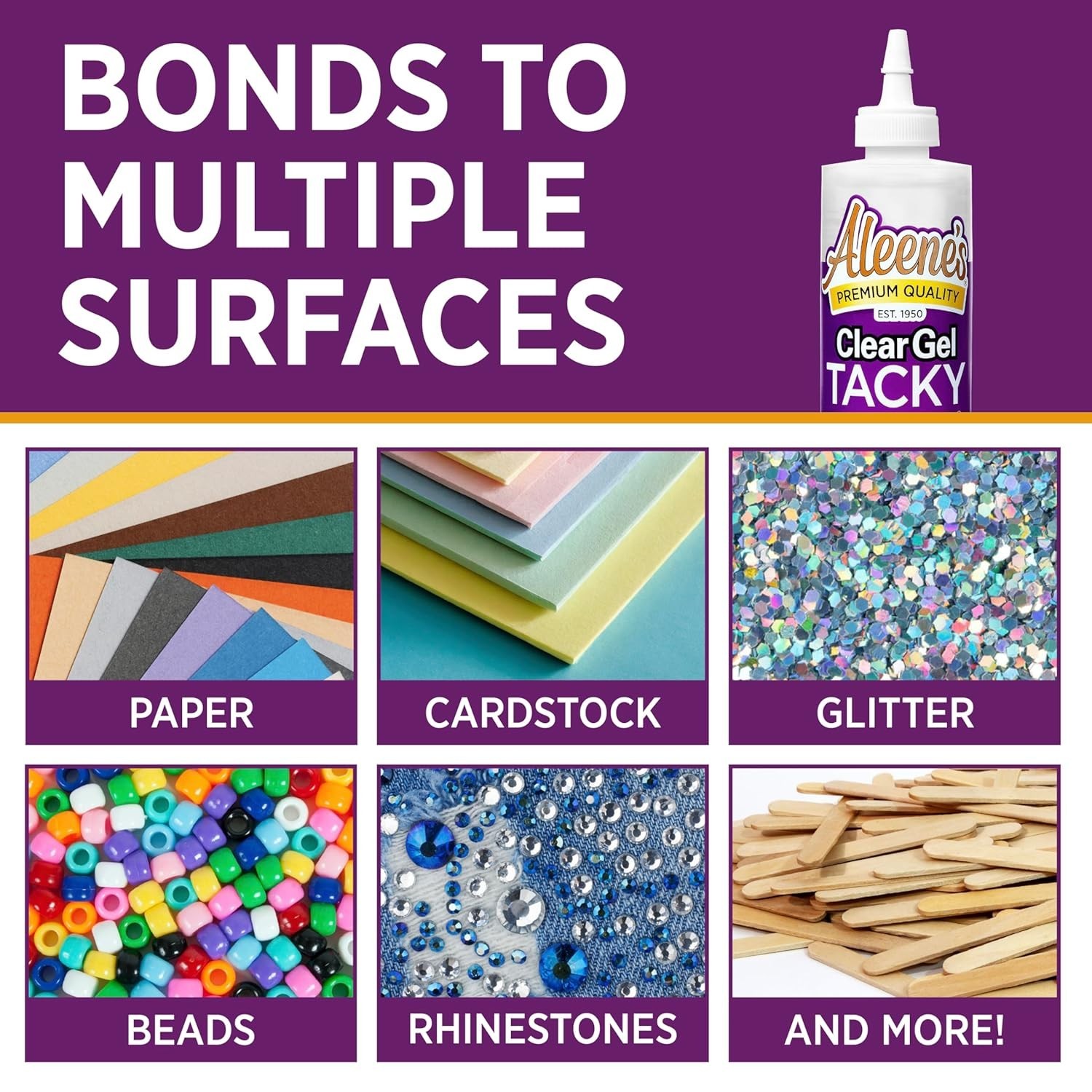 Clear Gel Tacky Glue — All Purpose Adhesive — 8 fl oz. — Aleene’s