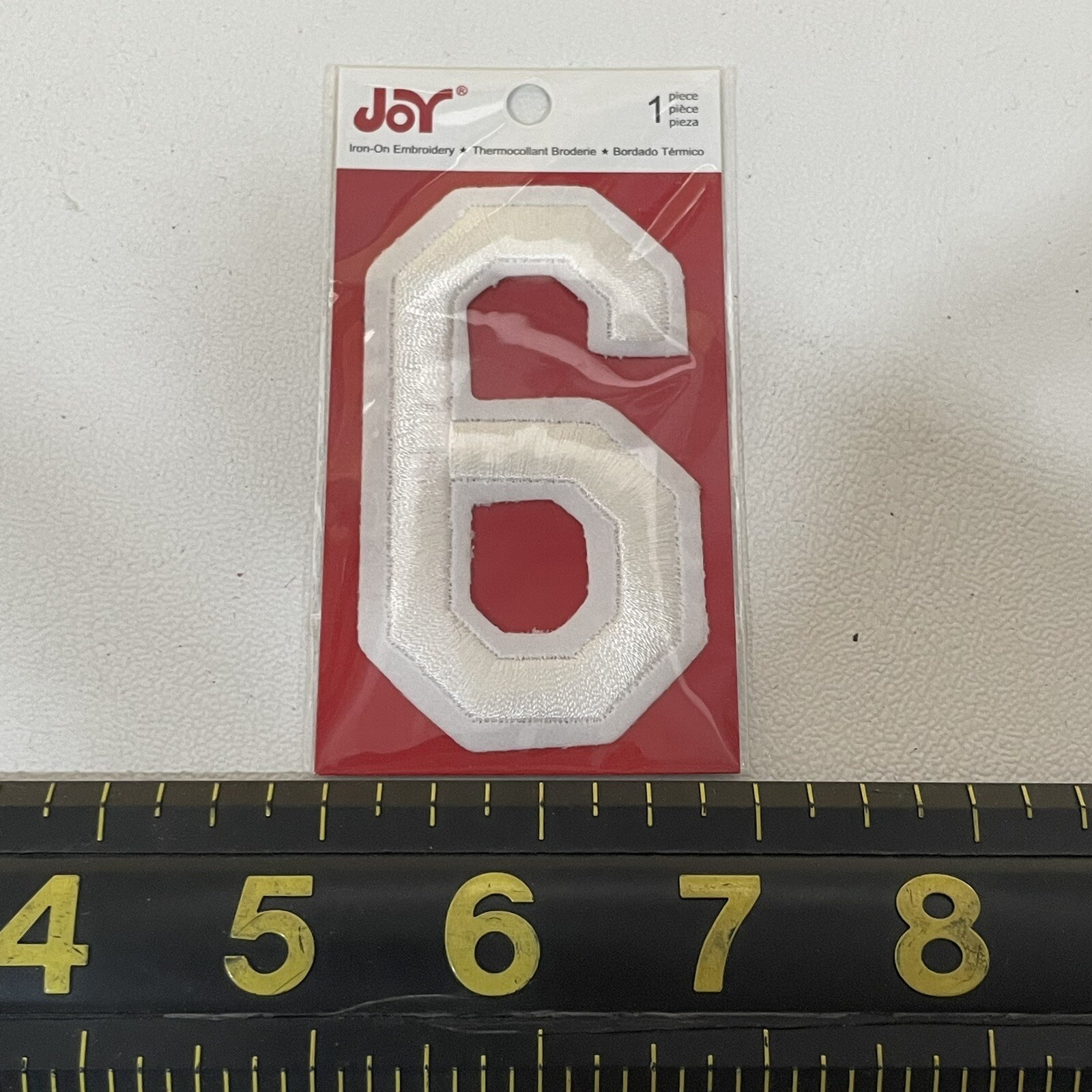 3” Tall “6” White Number #6 Patch M010