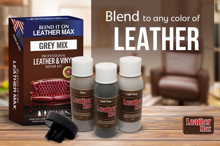 Leather Max Grey Mix Vinyl and Leather Repair Kit – for Your Furniture Ect