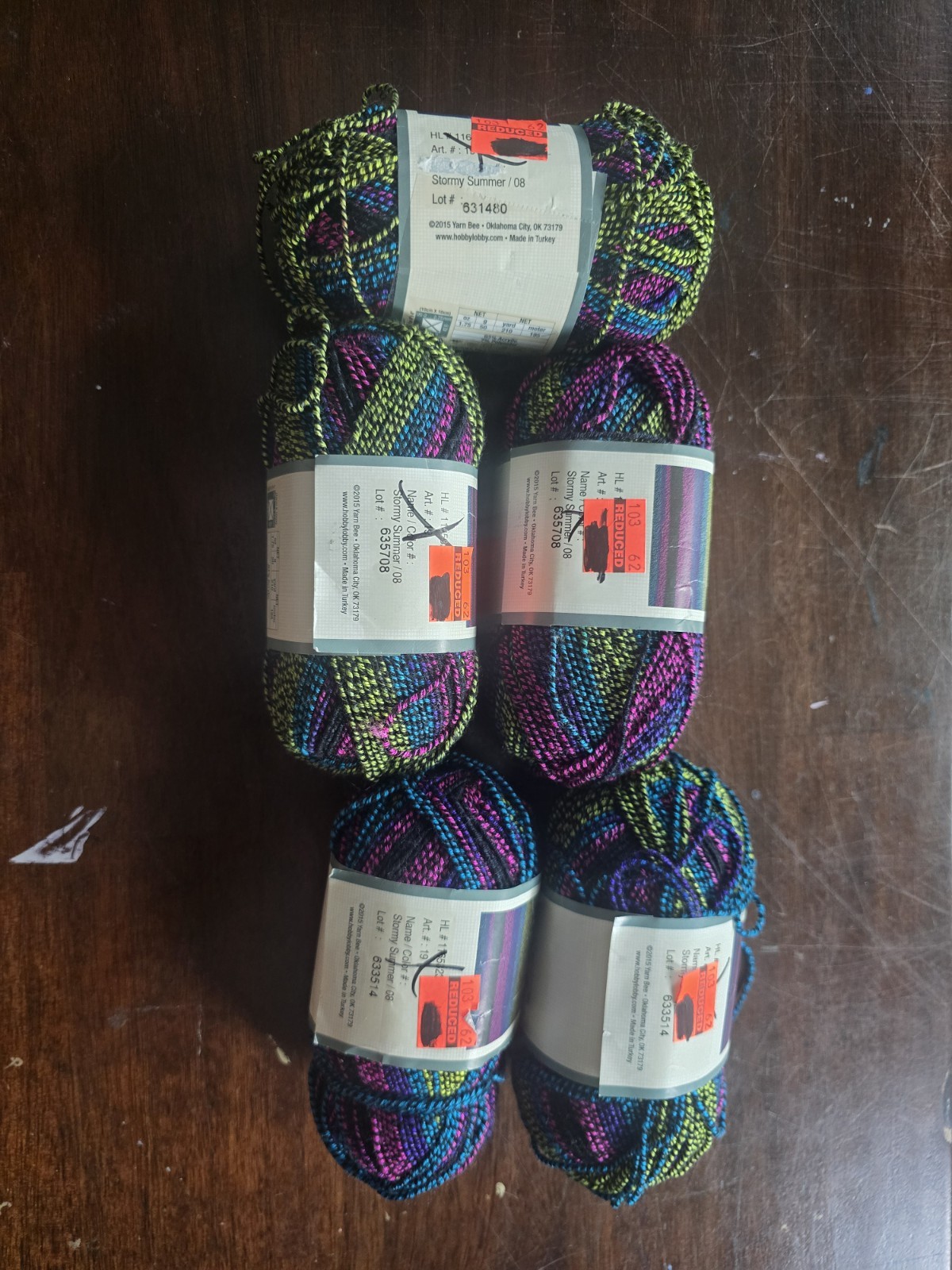 Yarn Bee Cozy Toes Stormy Summer Super Fine Sock Yarn Lot of 5 NEW Discontinued