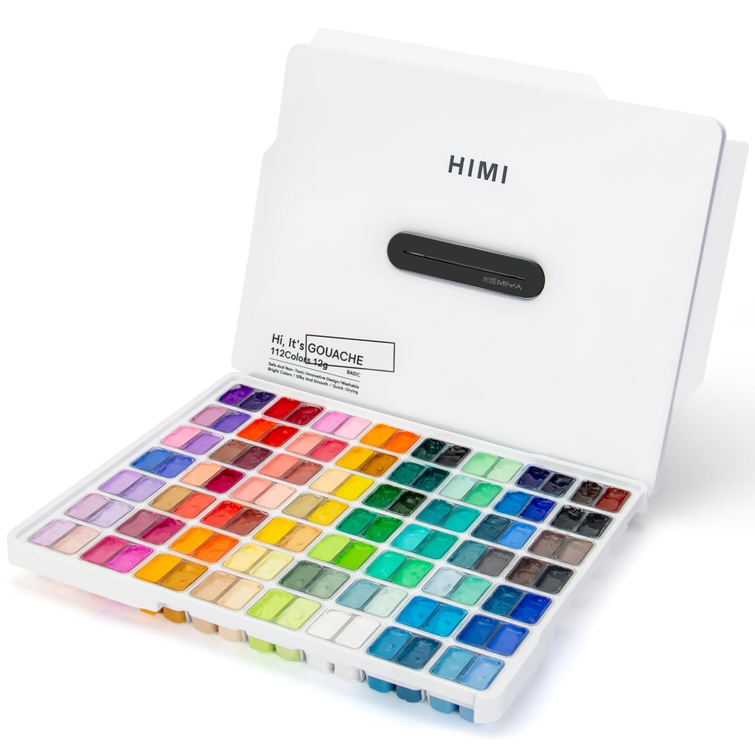 HIMI Gouache Paint Set, 112 Colors x 12g Twin Jelly Cup Design in a Carrying …