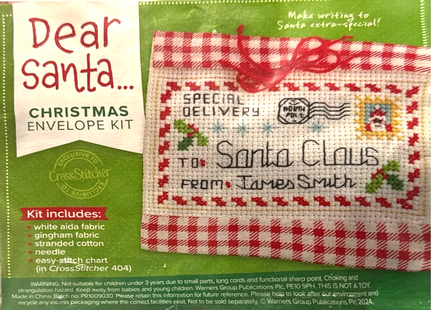 CROSS STITCHER MAGAZINE #404 JAN 2024 UK | FREE CHRISTMAS ENVELOPE KIT