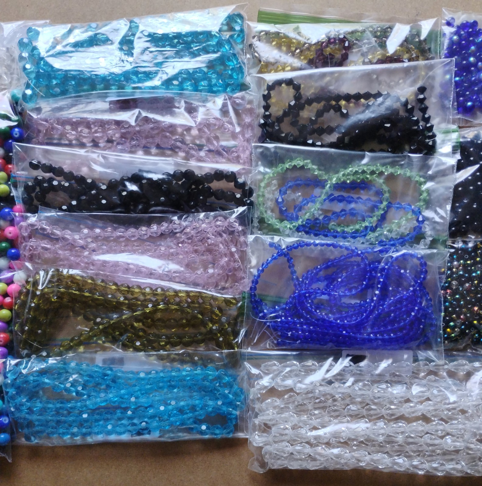 Glass beads lot bulk 5+ pounds faceted bicone teardrop 4mm 6mm 8mm 10mm 3