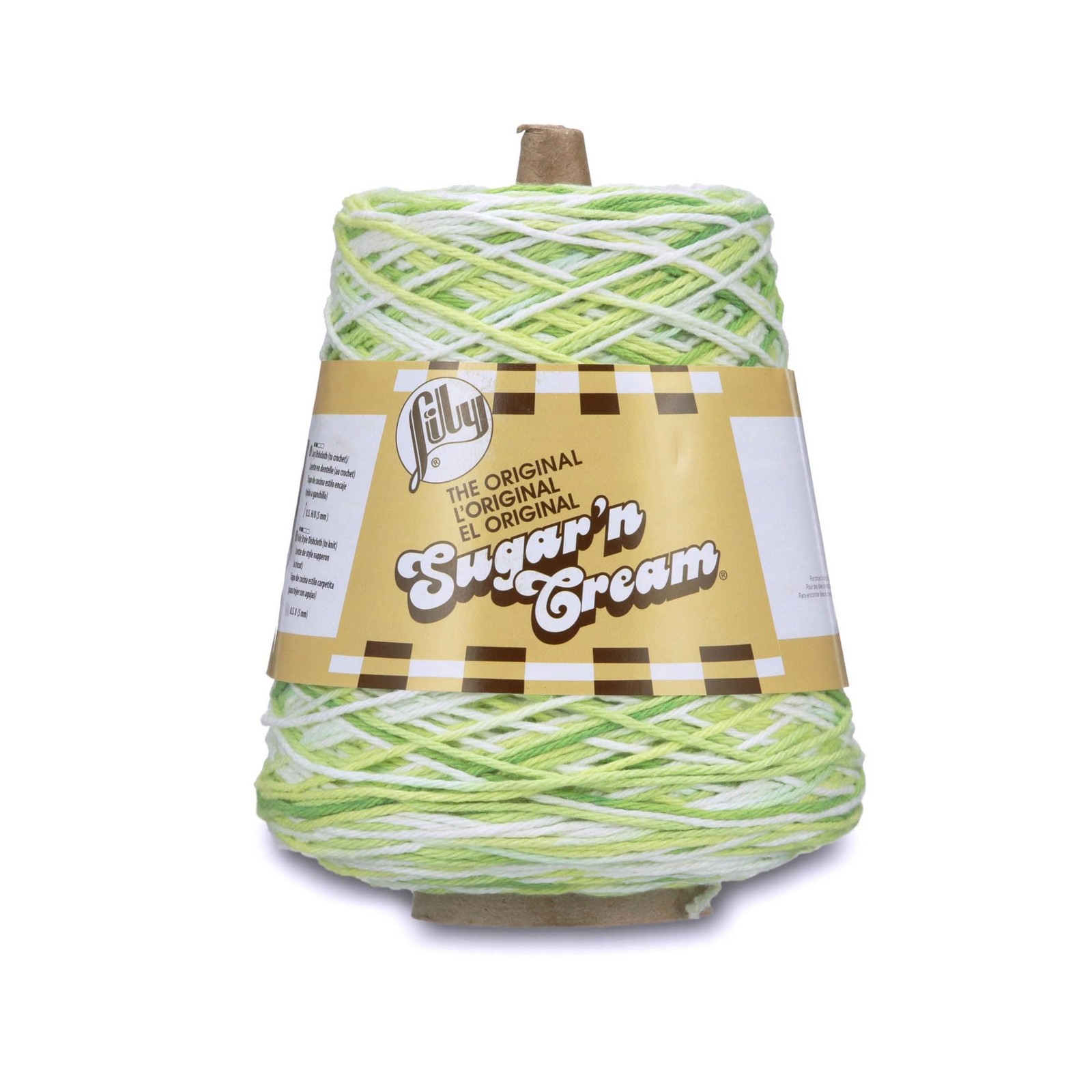 Lily Sugar’n Cream Cotton Cone Yarn, 14 oz, Key Lime Pie Ombre, 1 Cone