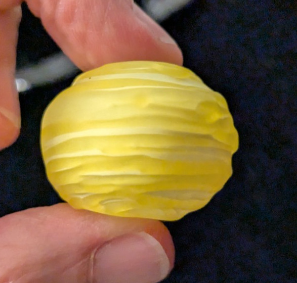 TWO FOCAL BEADS approx 28 mm LAMPWORK GLASS Beads -Yellow & Turquoise