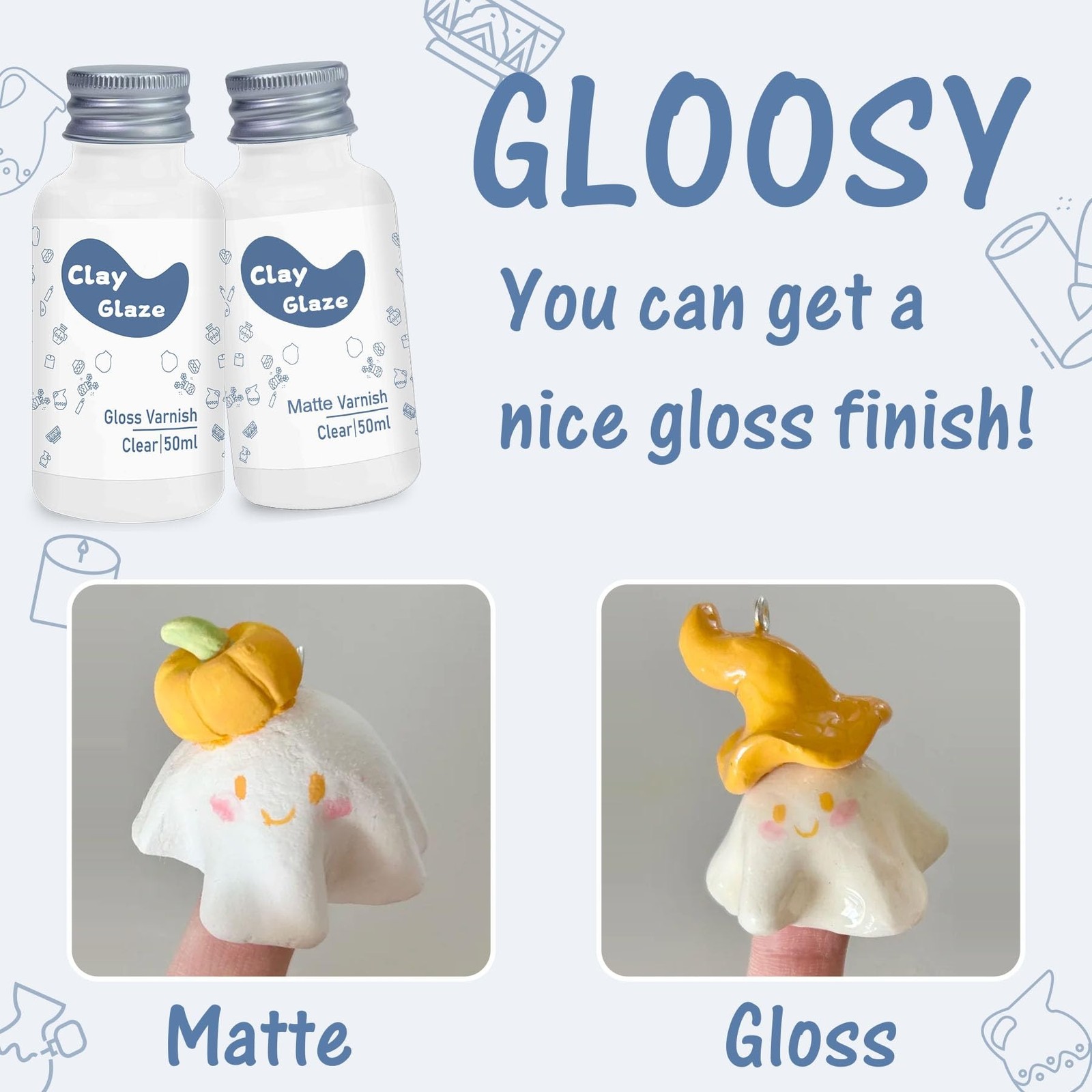 Air Dry Clay Glaze, Clay Varnish for Air Drying Clay, Clear Acrylic Varnish f…