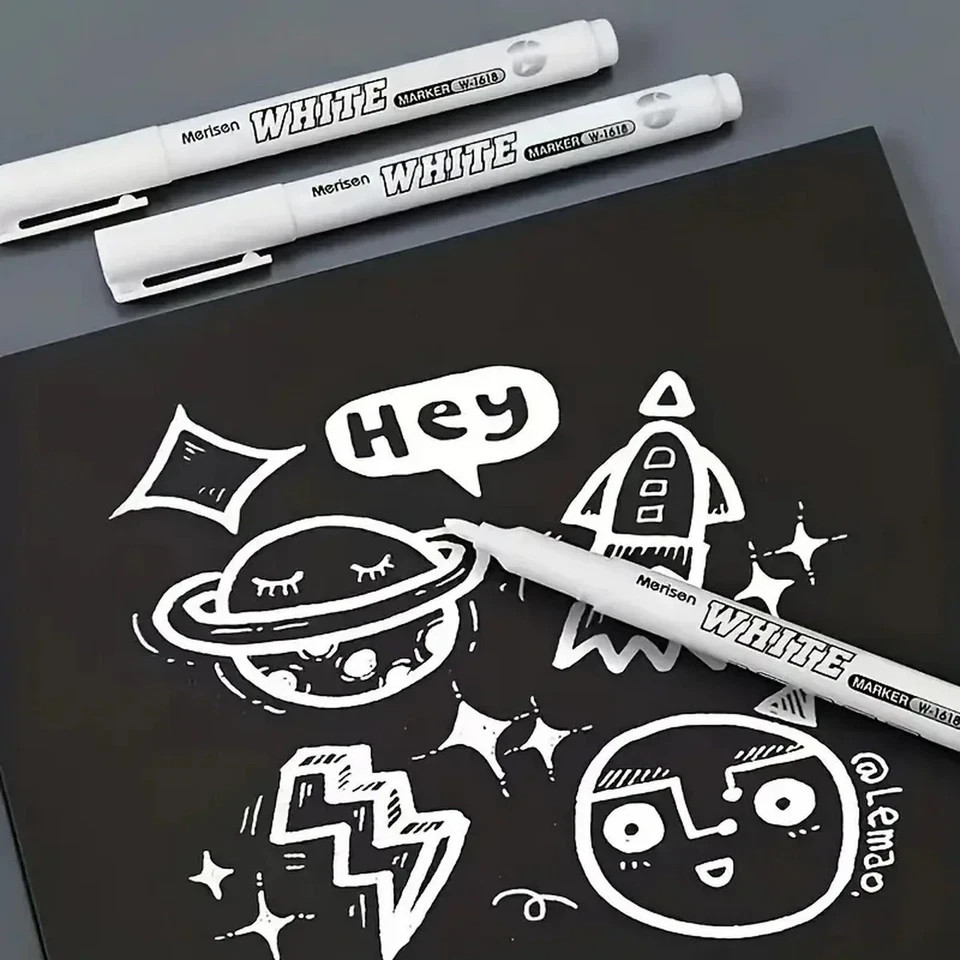3 pcs White Waterproof Permanent Paint Marker Pens for Metal Wood Fabric