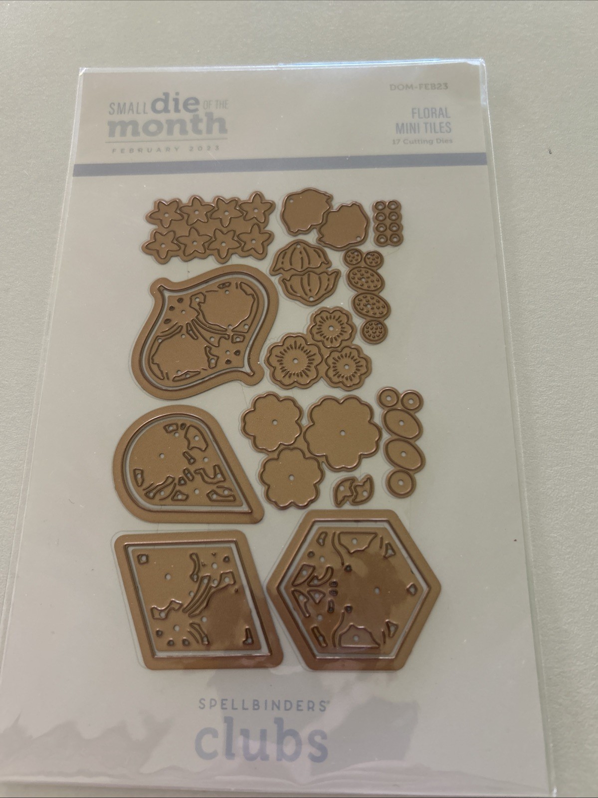 NEW Spellbinders Small Die Of The Month Feb 2023 FLORAL MINI TILES
