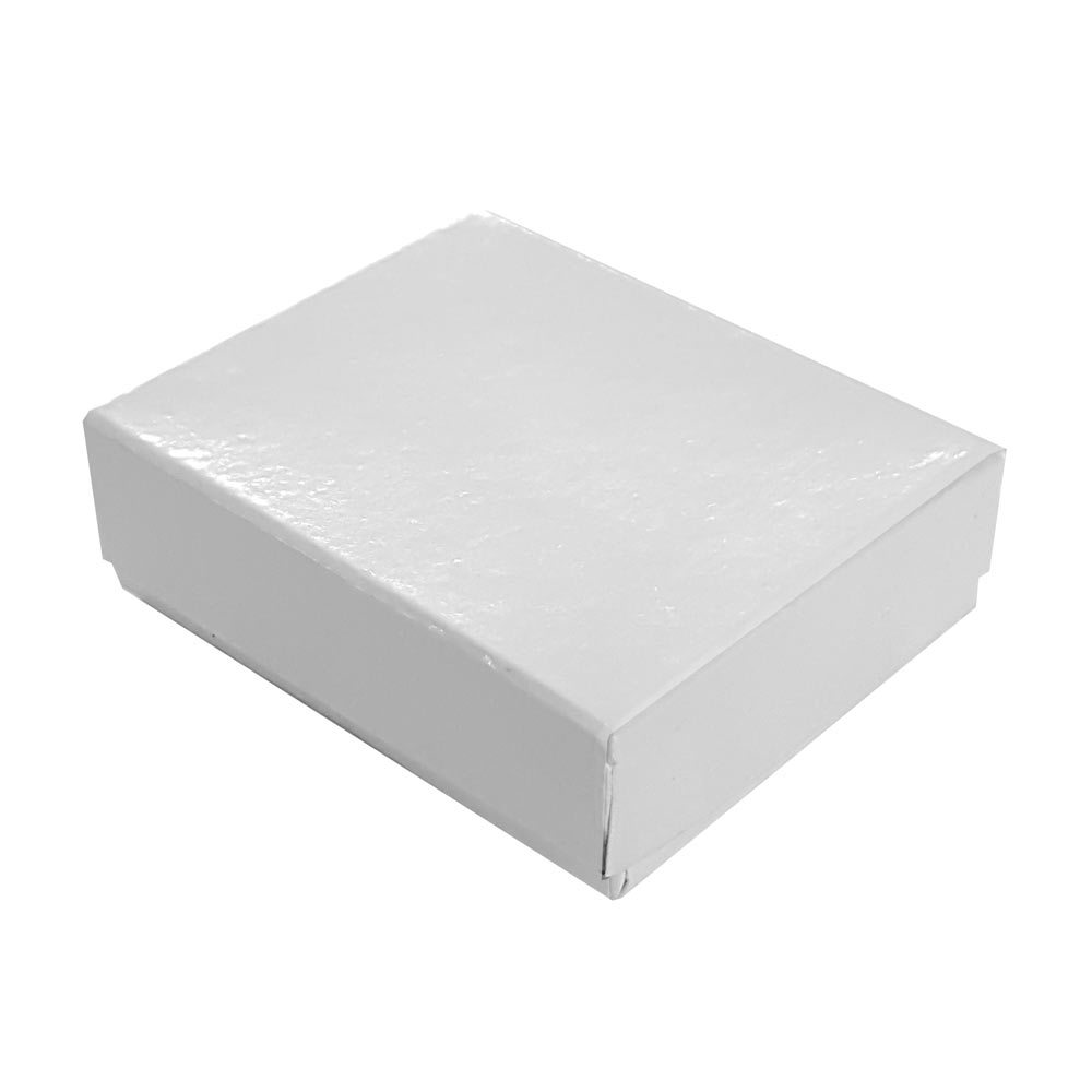 Glossy White Cotton Filled Cardboard Box Jewelry Gift Boxes ~ 100, 200, 500