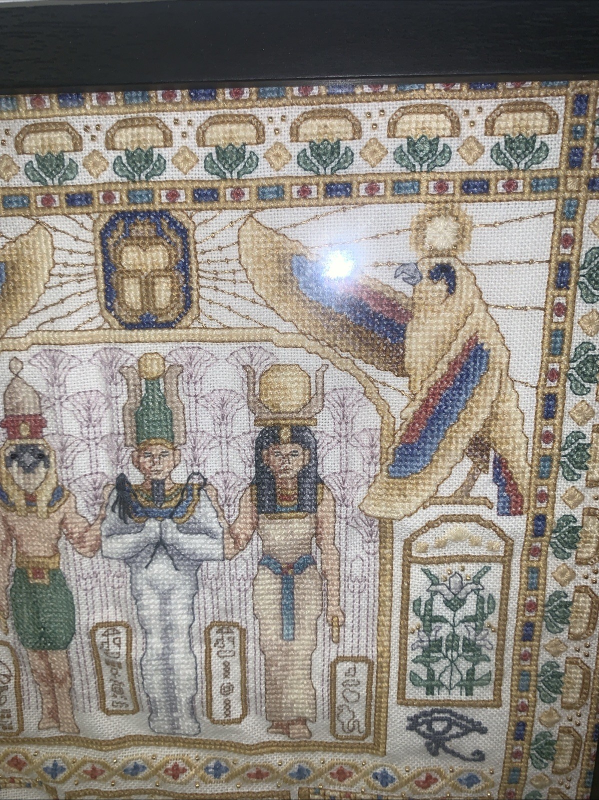 Ancient Egypt Icons, , Completed Cross Stitch . Very Complicated And Detailed.