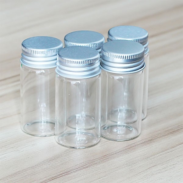 25ML Essential Vials Aluminum Storing Glass Bottles Crafts Lids Perfume 1~50pcs