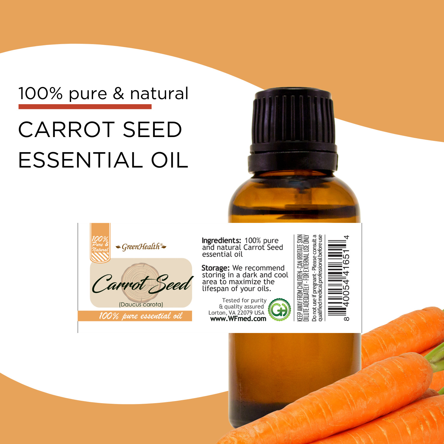 Bulk 8 fl oz Carrot Seed Essential Oil Pure Natural in Aluminum Bottle