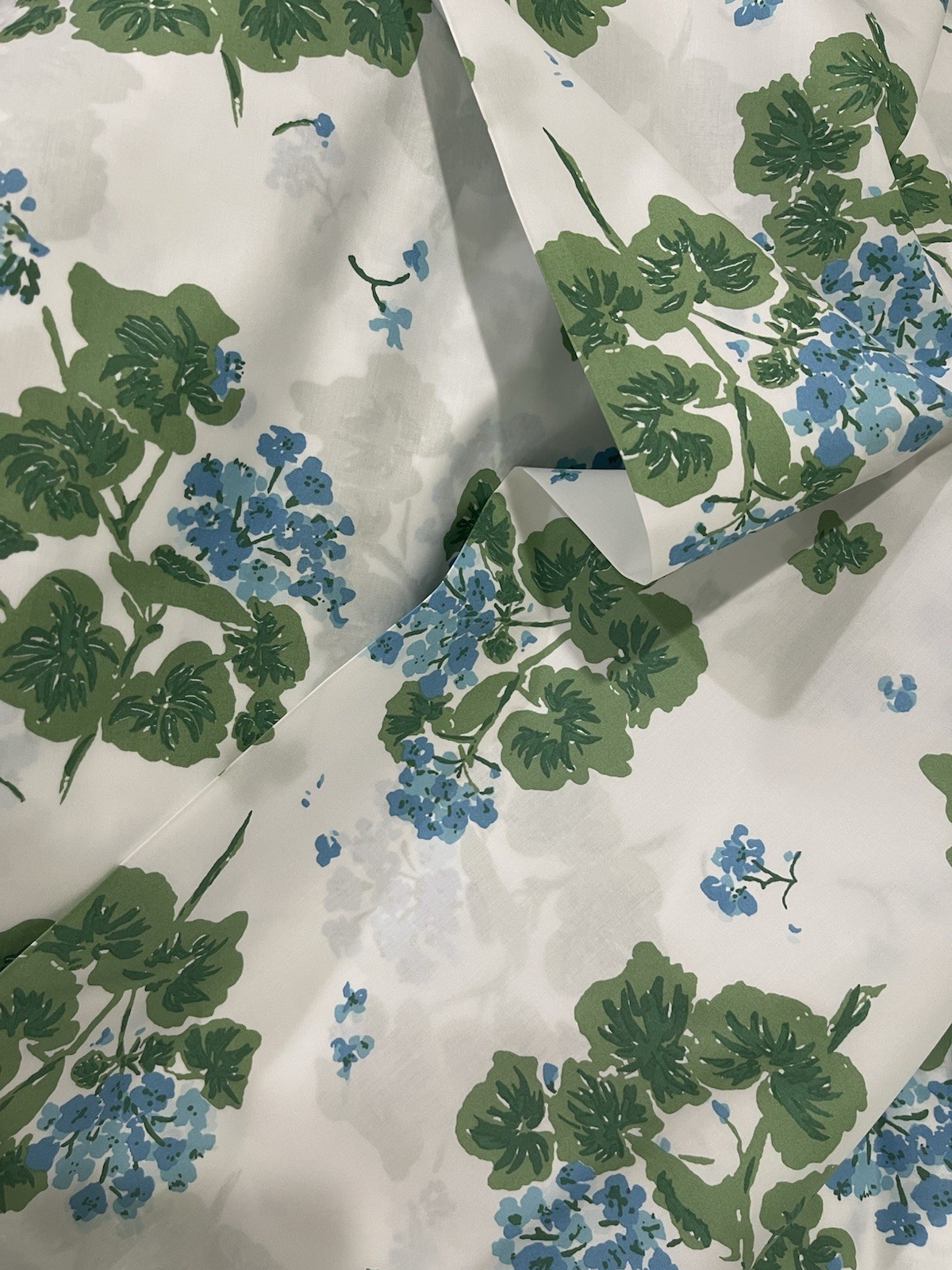 $158 Matouk Italy New 500TC Cotton Percale 120” Geranium By YARD Fabric Blue