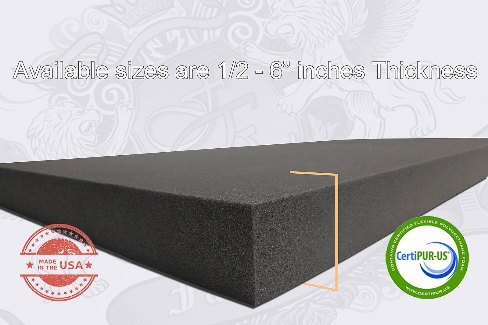 30″x82″ Firm Rubber Foam Sheet Premium Seats Cushion Upholstery USA MADE – NF33