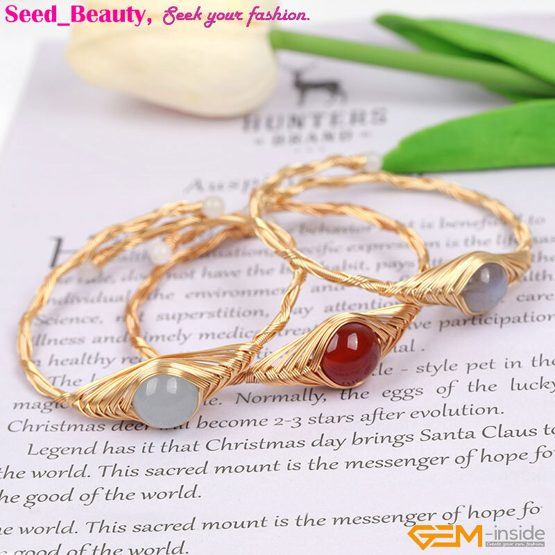 Handmade Adjustable Bracelet Gold Filled Chakras Stone Jewelry Christmas Gift
