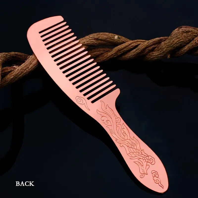 Pure copper handmade comb hair comb 6.25 inches long x 1.53 inches wide.
