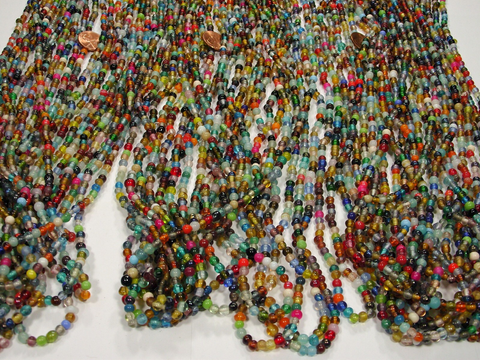 30 Strands 36″ India Handmade Assorted Color Glass Beads Wholesale Bulk (CT-52)