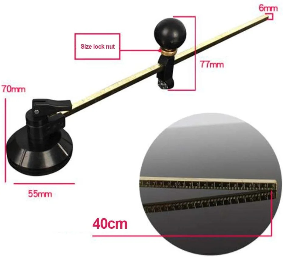 Circular Glass Cutter, Adjustable Compasses Type Glass Circle Cutting Tool, G…