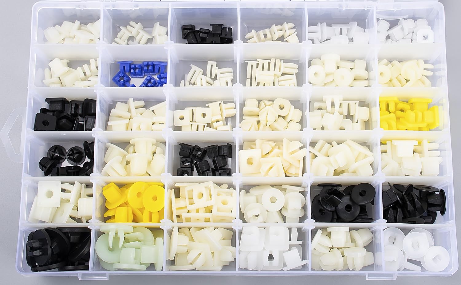 OAUTOO 360pcs Nylon Grommet Nut Assortment for Automotive 1/4-20, Multi-Color