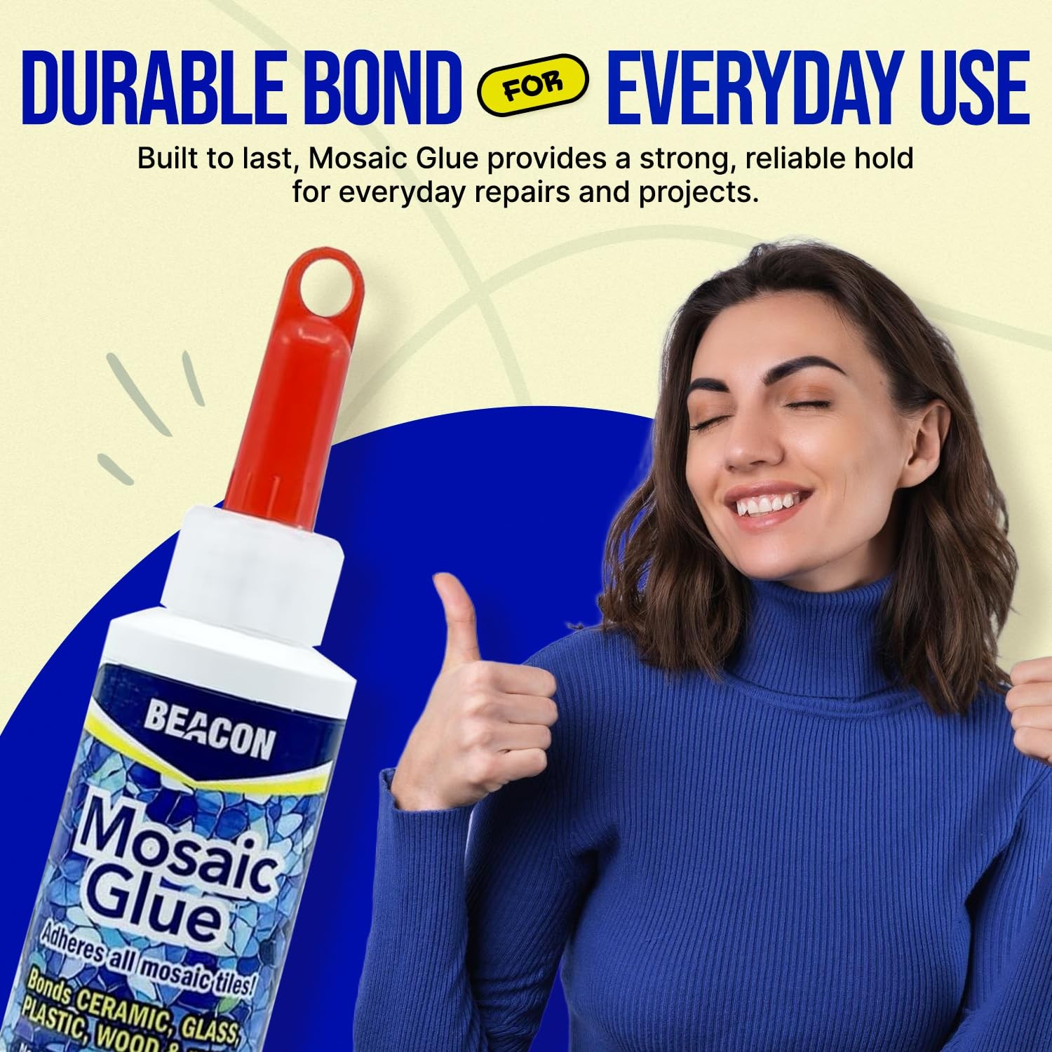 Mosaic Glue – Non-& Water Resistant, Ideal for All Tiles & Surfaces, 2-Ounce