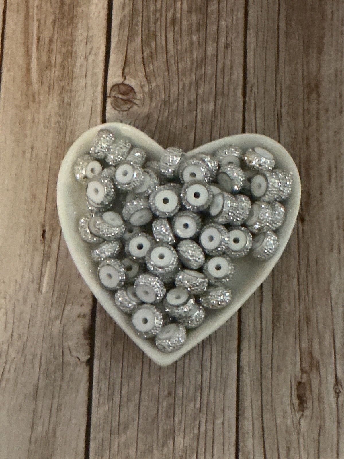 12mm Acrylic Rondelle Spacer Beads Silver 30 pcs