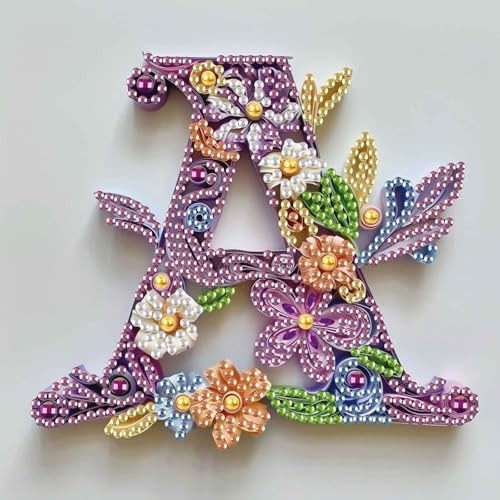 Diamond Painting Kit, 5D DIY Special Shape Crystal Artificial Diamond Letter A