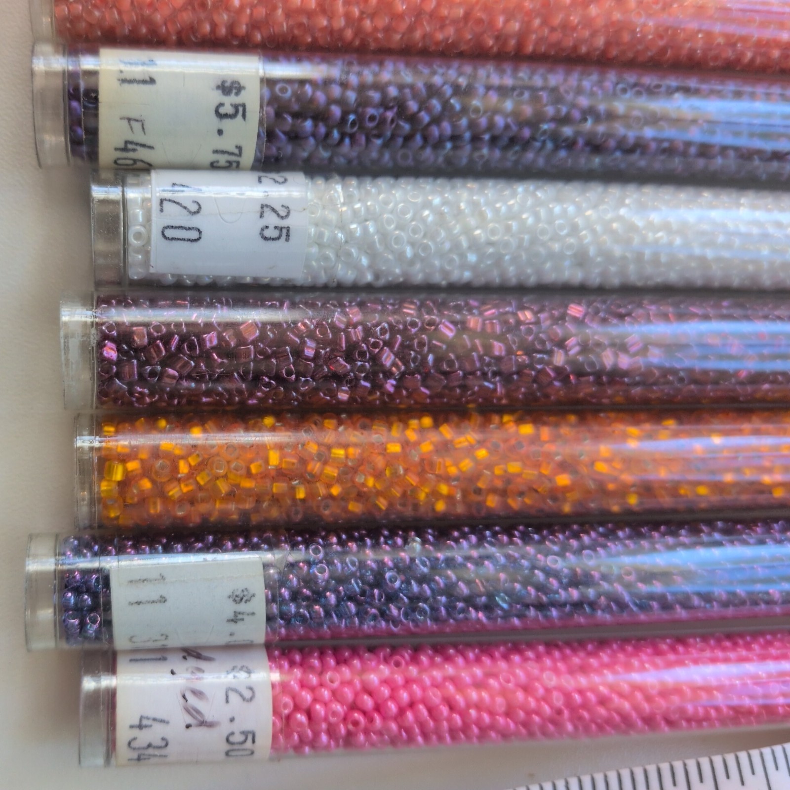 Lot Size 11 Glass Czech Beads SALE!!! New Old Stock 10 Tubes #801
