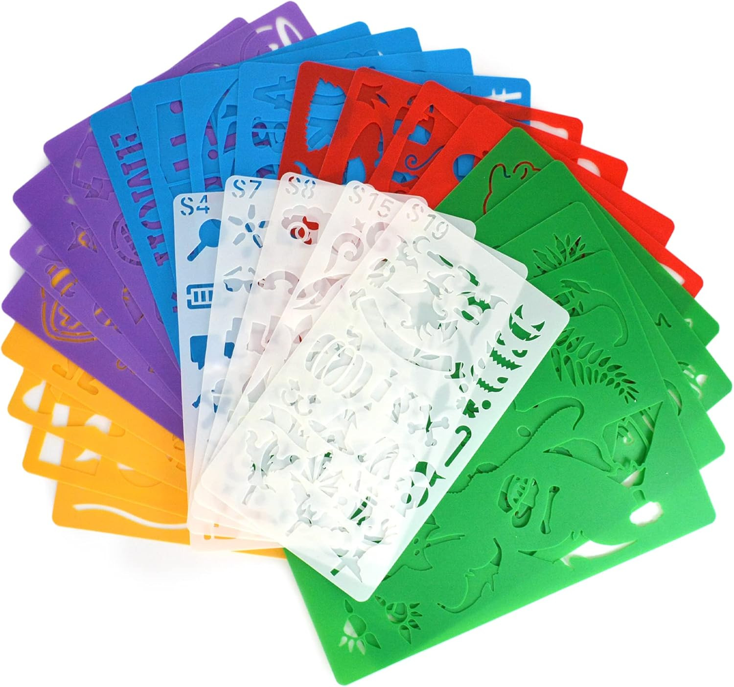 Stencil Drawing Kit for Kids, 25 Pcs Plastic Drawing Stencils with 400+ Shapes,