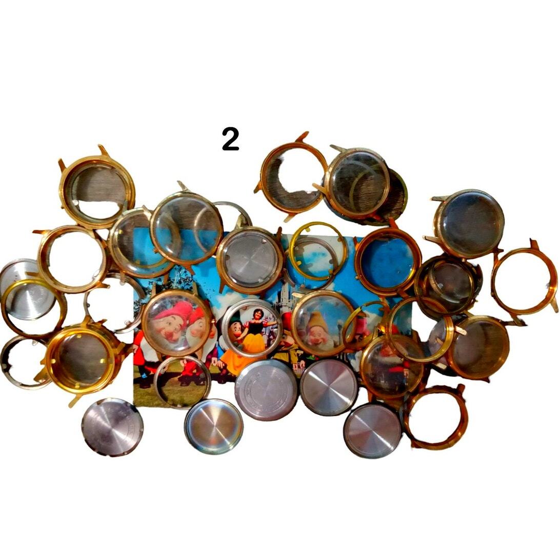 Steampunk Craft Supplies, Watch Cases, Bezels, Crystals, Backs – 8 oz Bag #2
