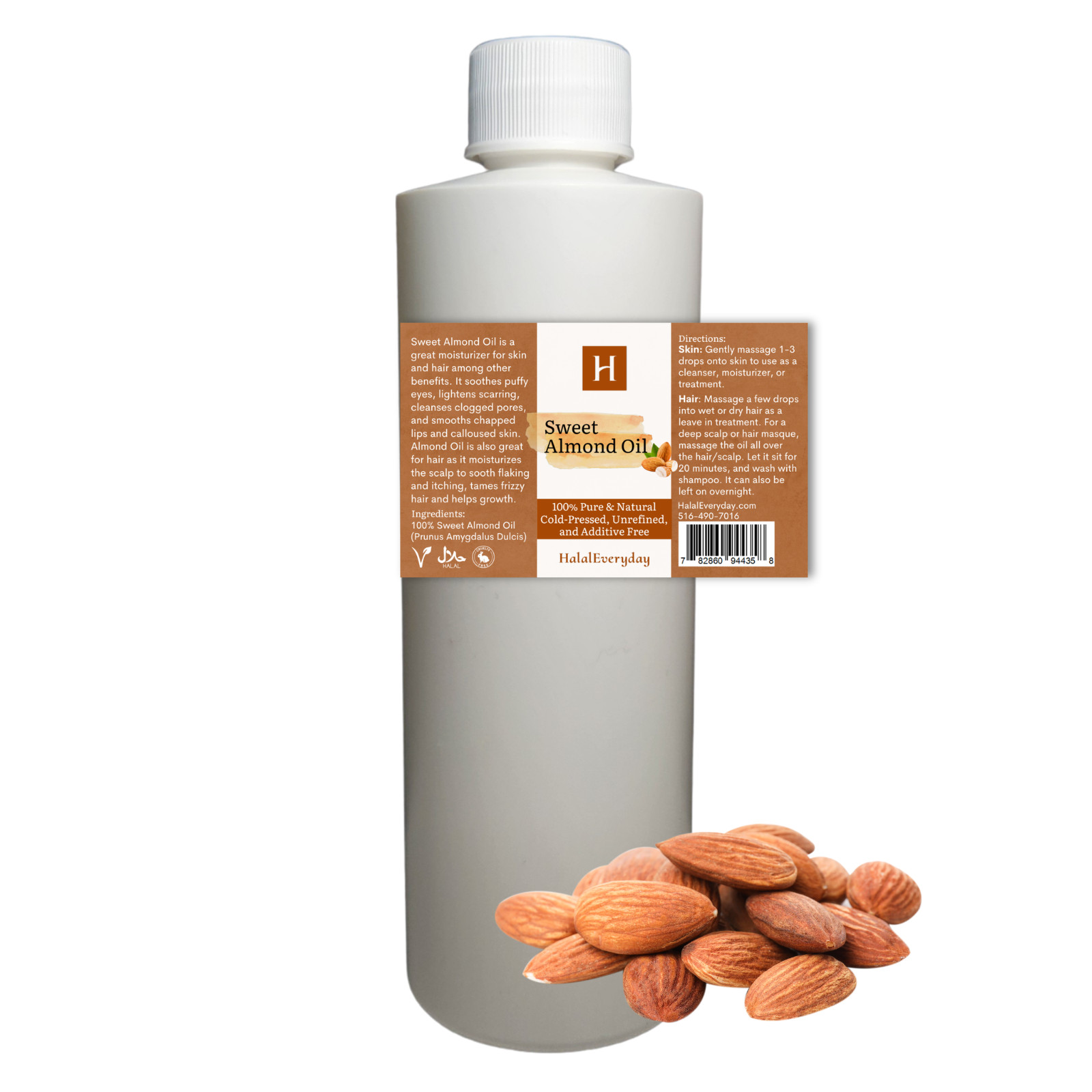 Sweet Almond Oil – 100% Pure Cold Pressed Organic Virgin For Hair Skin Massage