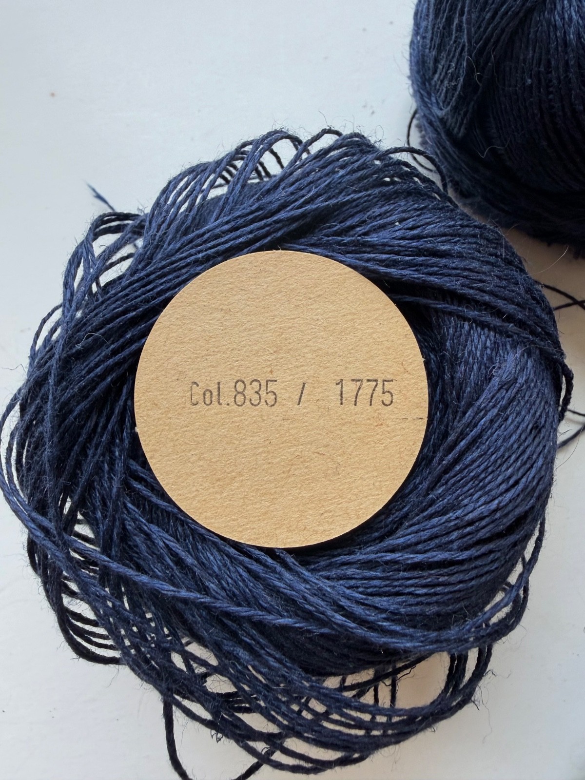 Joseph Galler Swiss Linen Yarn Lot of 12 Navy Blue balls 100% Linen Switzerland