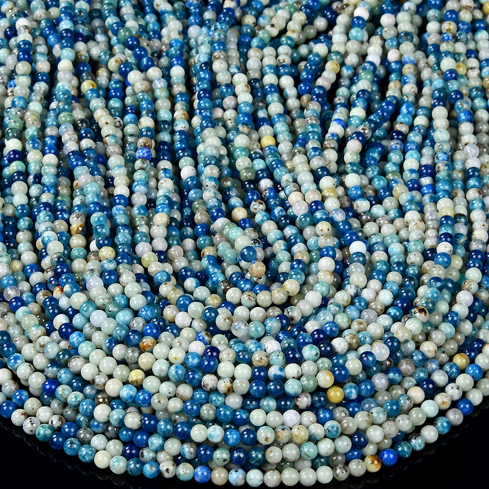 4MM Natural Hackmanite UV Reactive Fluorescent Grd AAA Round Loose Beads (P83)