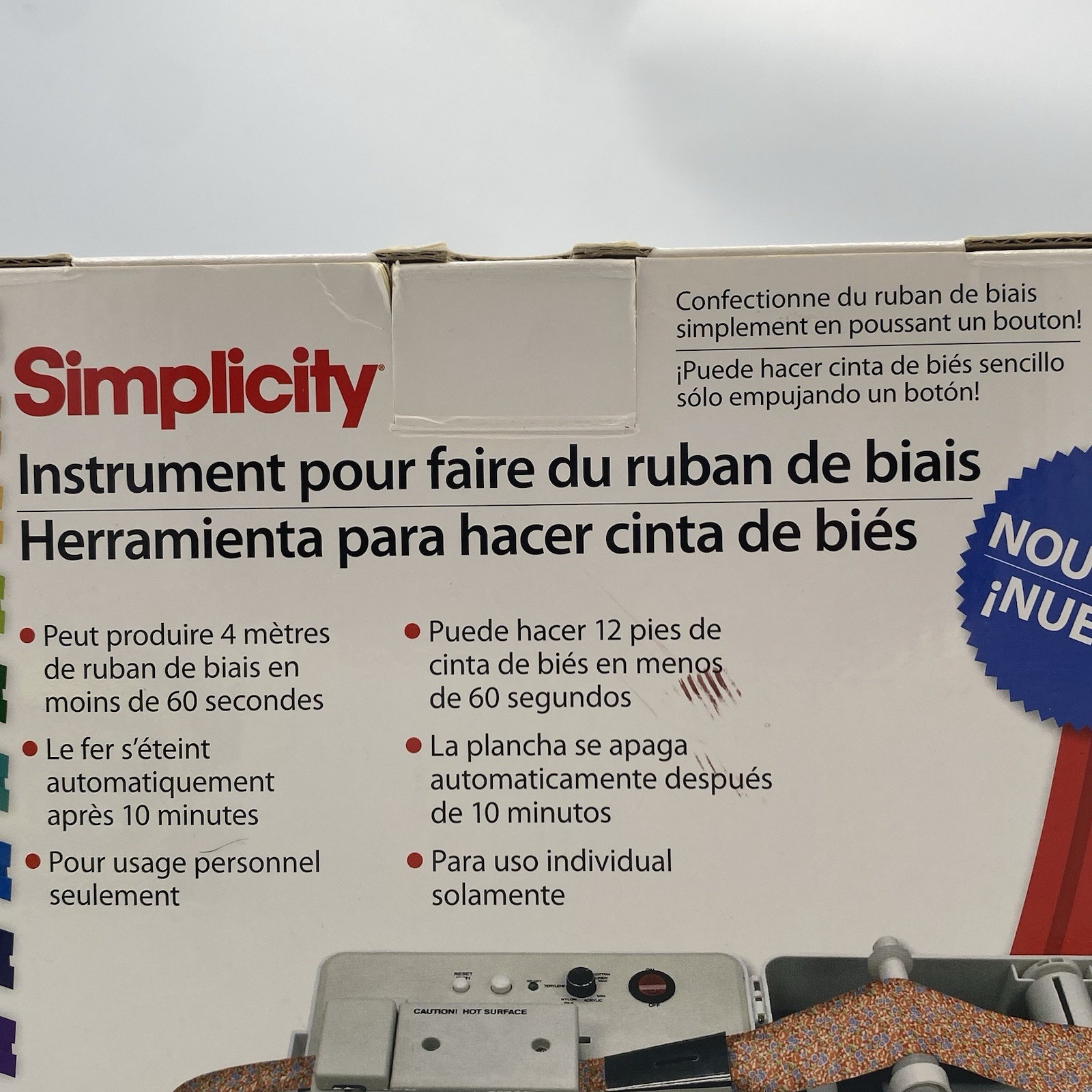 Simplicity Bias Tape Maker Single Fold Machine 881925 3/4″ Tip Tested
