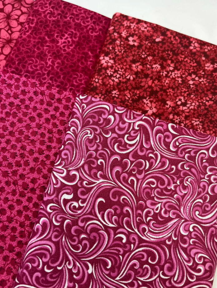 8 Burgundy Maroon Fat Quarters ~ Tonal Blender Cotton Quilt Fabric