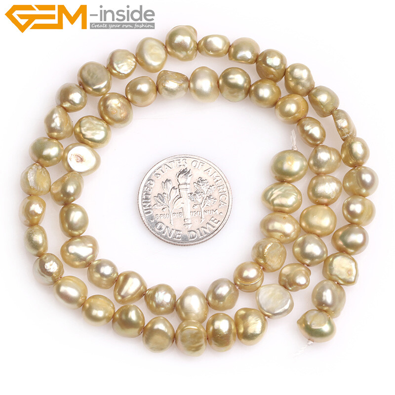 Real Baroque Flat Cultured Freeform Freshwater Pearl Beads Jewelry Making 15″