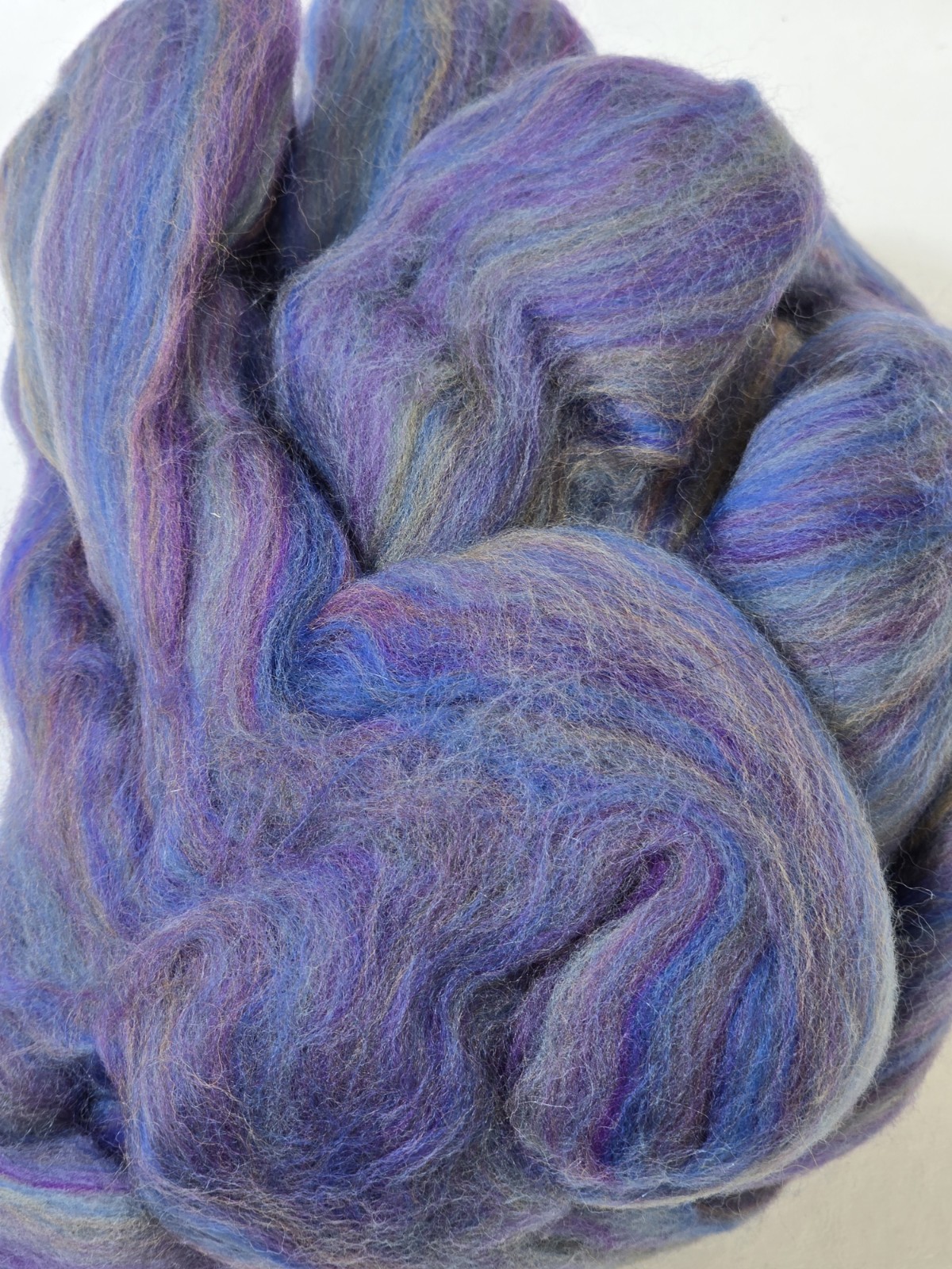 Wool Roving 2.9 oz Purple Blue Orange Multicolor Spinning Weaving Felting