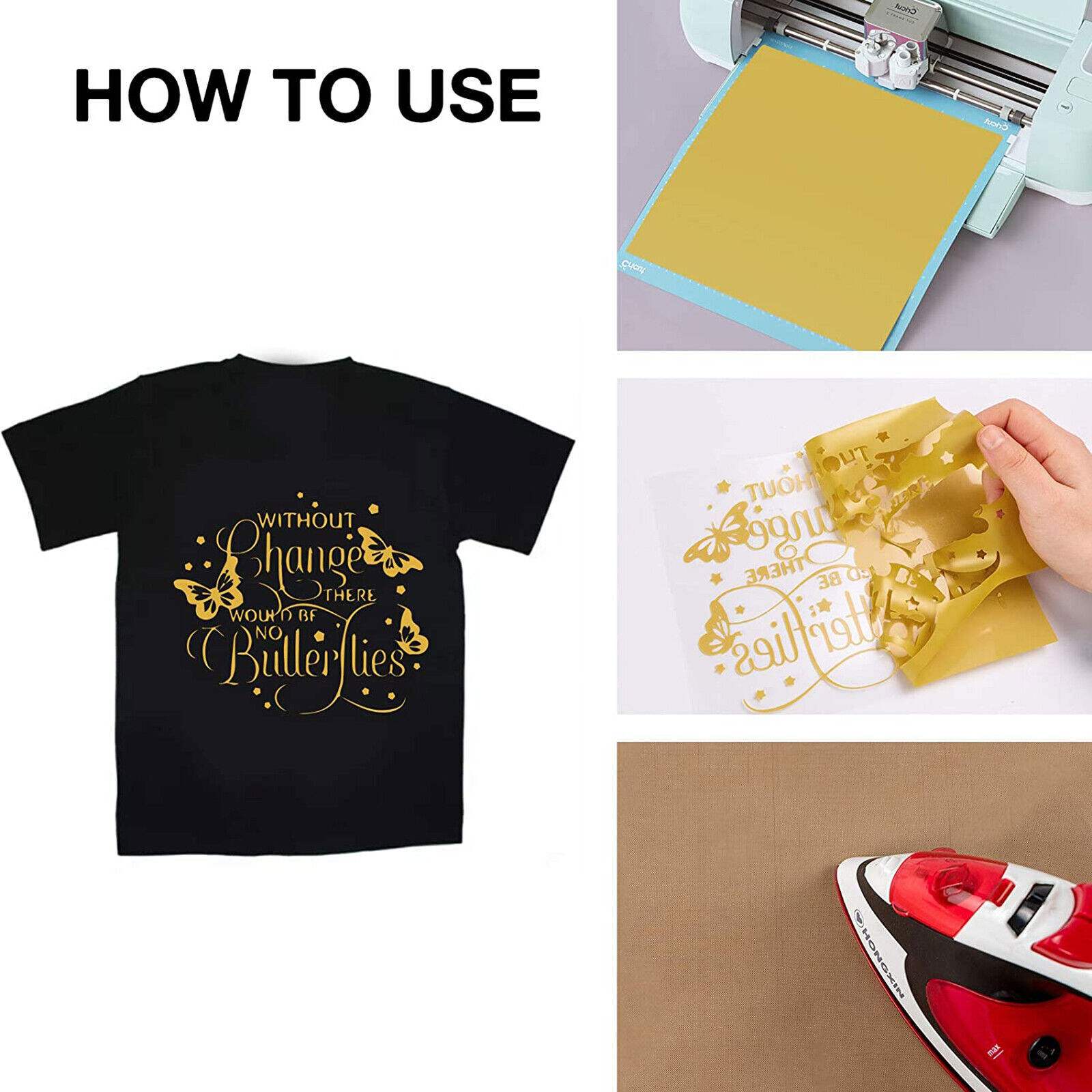 12″x 20FT Heat Transfer Vinyl Iron HTV Paper Cricut & Silhouette T-shirt Garment