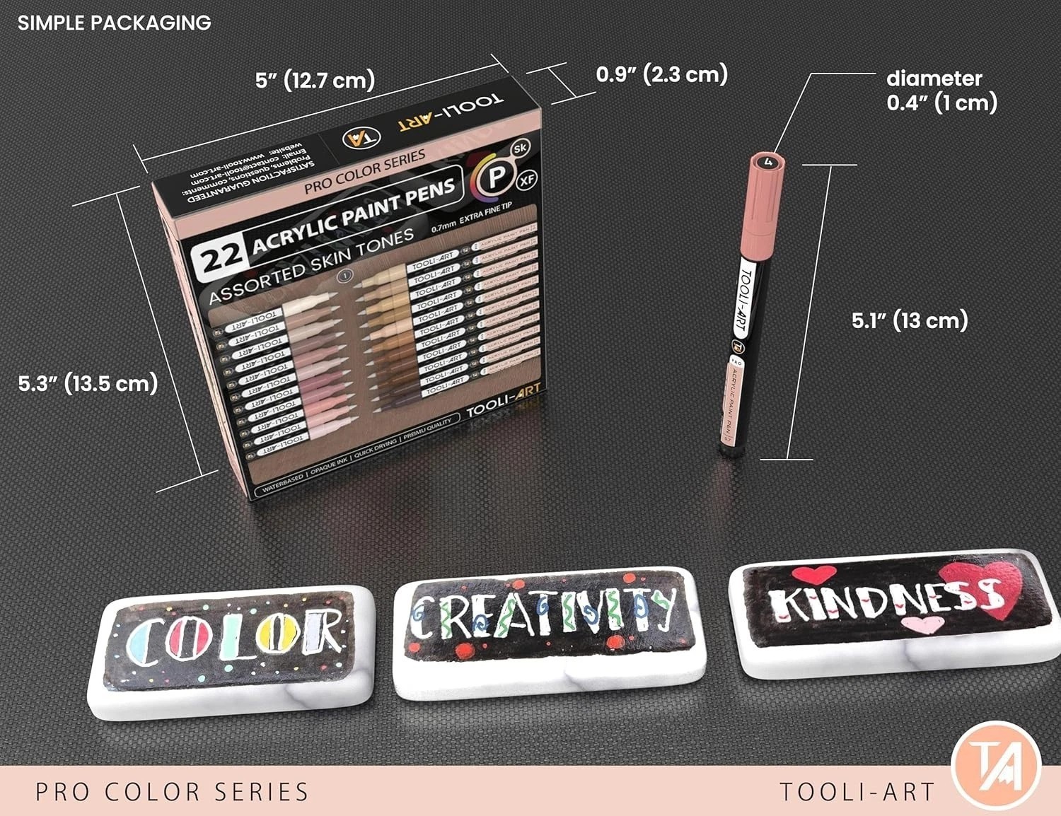 Detailed Artwork with 22 Skin Tone Acrylic Markers – Non-Toxic & Water-Based
