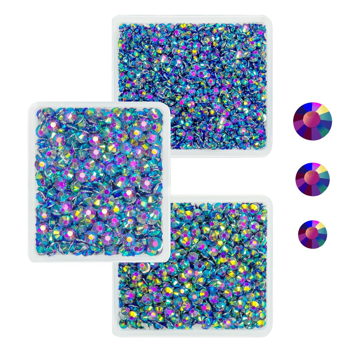 Dark Purple AB Crystal Resin Rhinestones for Crafting 3Mm 4Mm 5Mm Deep Purple Fl