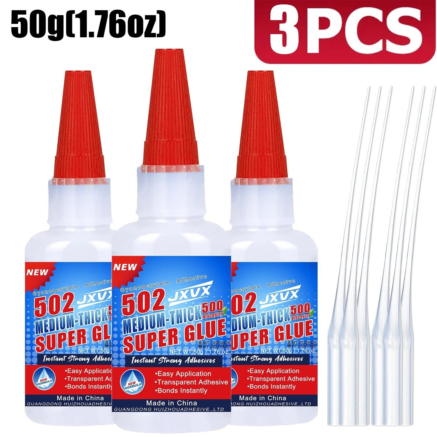 502 50g Super Glue Extra Strong Fast Instant Adhesive Metal Plastic Wood Glass