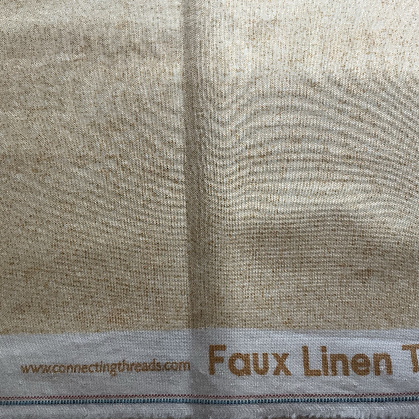 Connecting Threads Faux Linen Tonal Cotton Fabric Beige Pattern # 92498