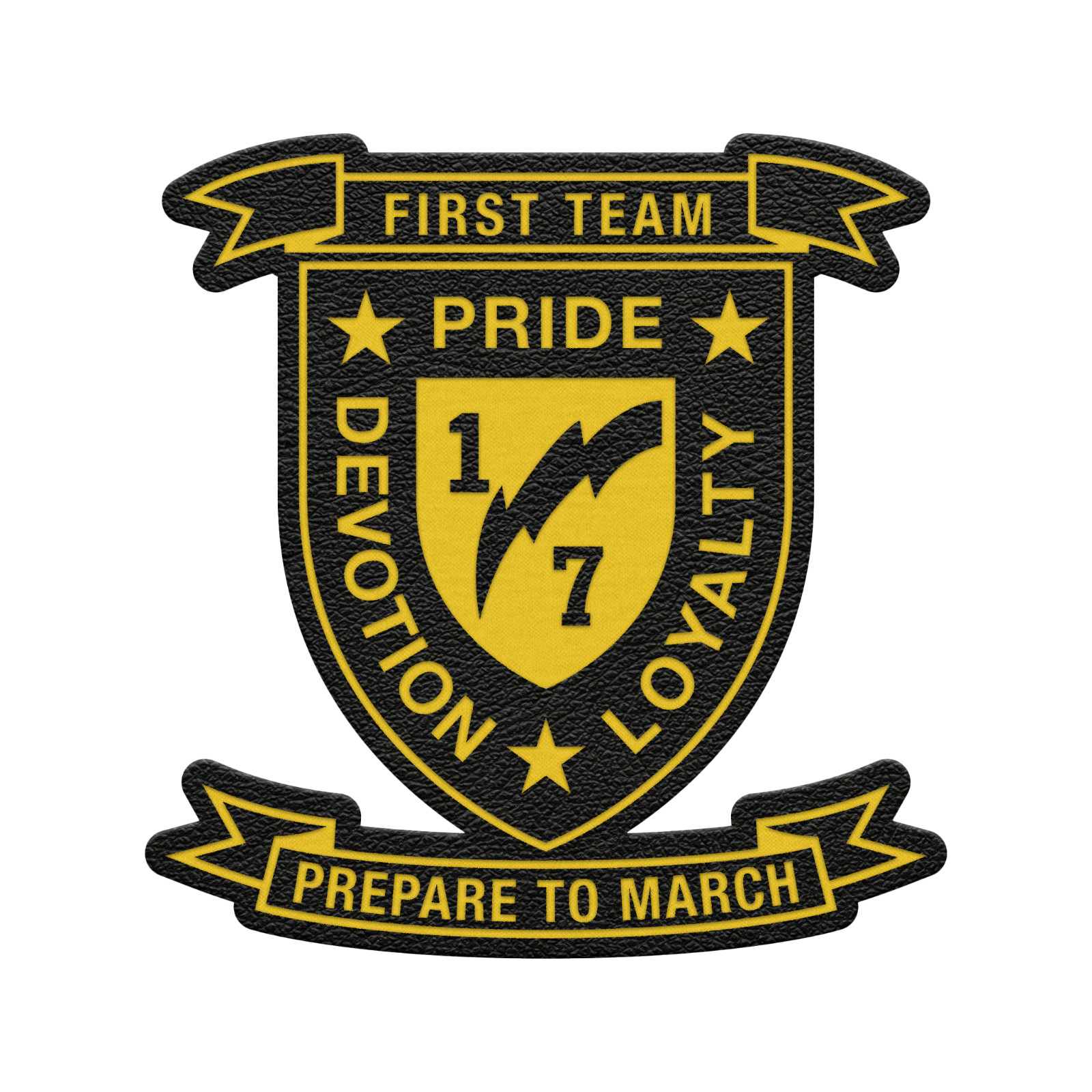 1st Battalion 7th Marines Unit “First Team” | Leather Patch | Hook and Loop Tape