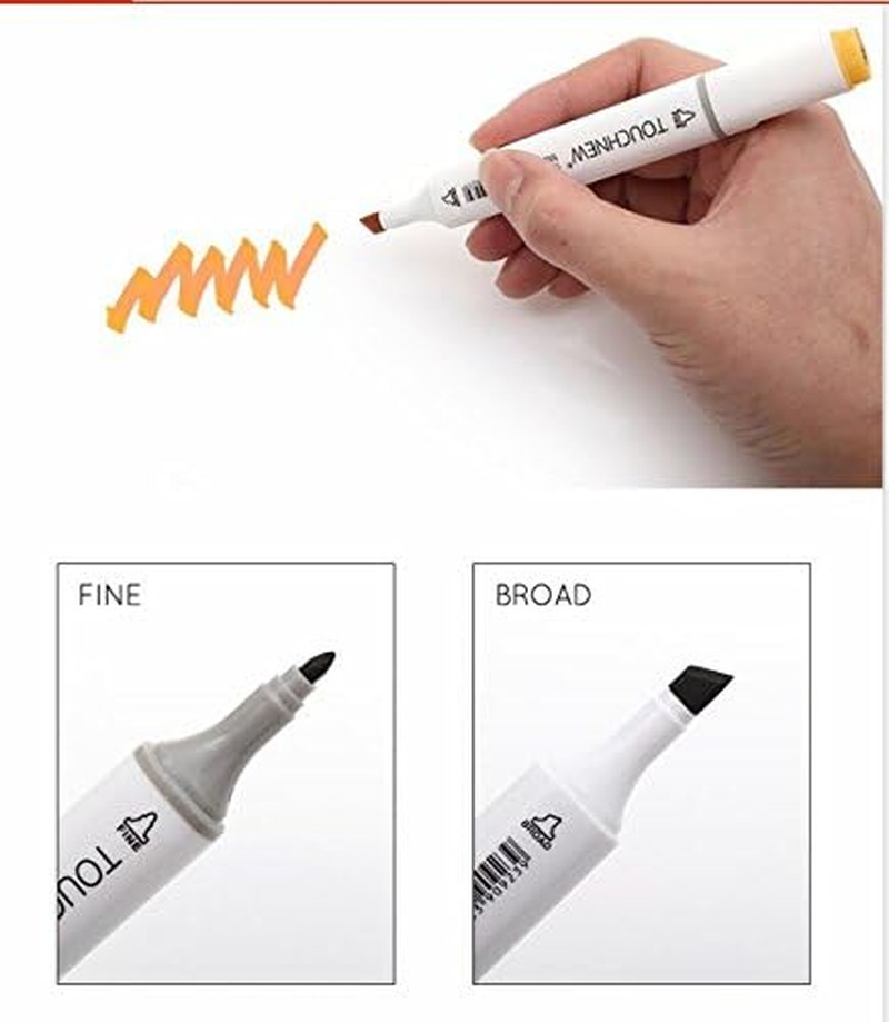 12 Colors Grayscale Art Marker Pen Double-Ended Sketch Markers Alcohol Based Ink