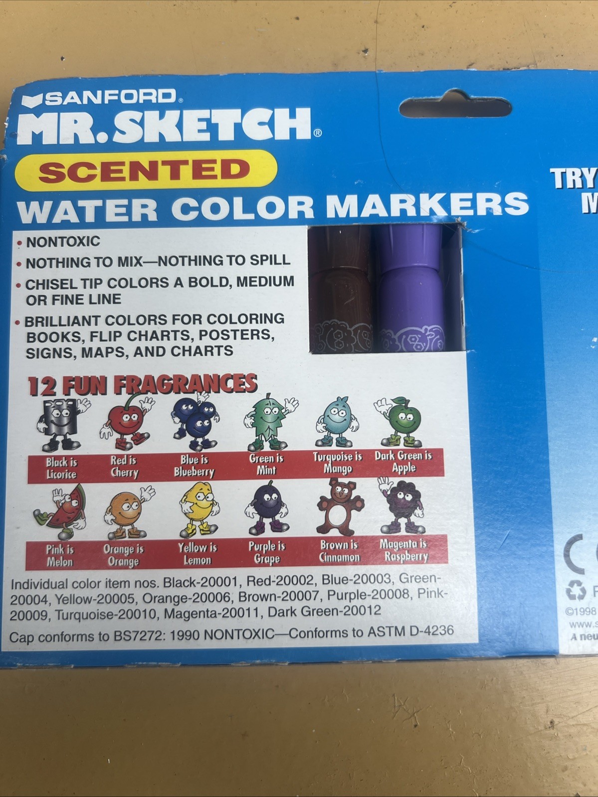 Vintage 1998 Mr. Sketch Scented Watercolor Markers Set Of 12 Non-Toxic