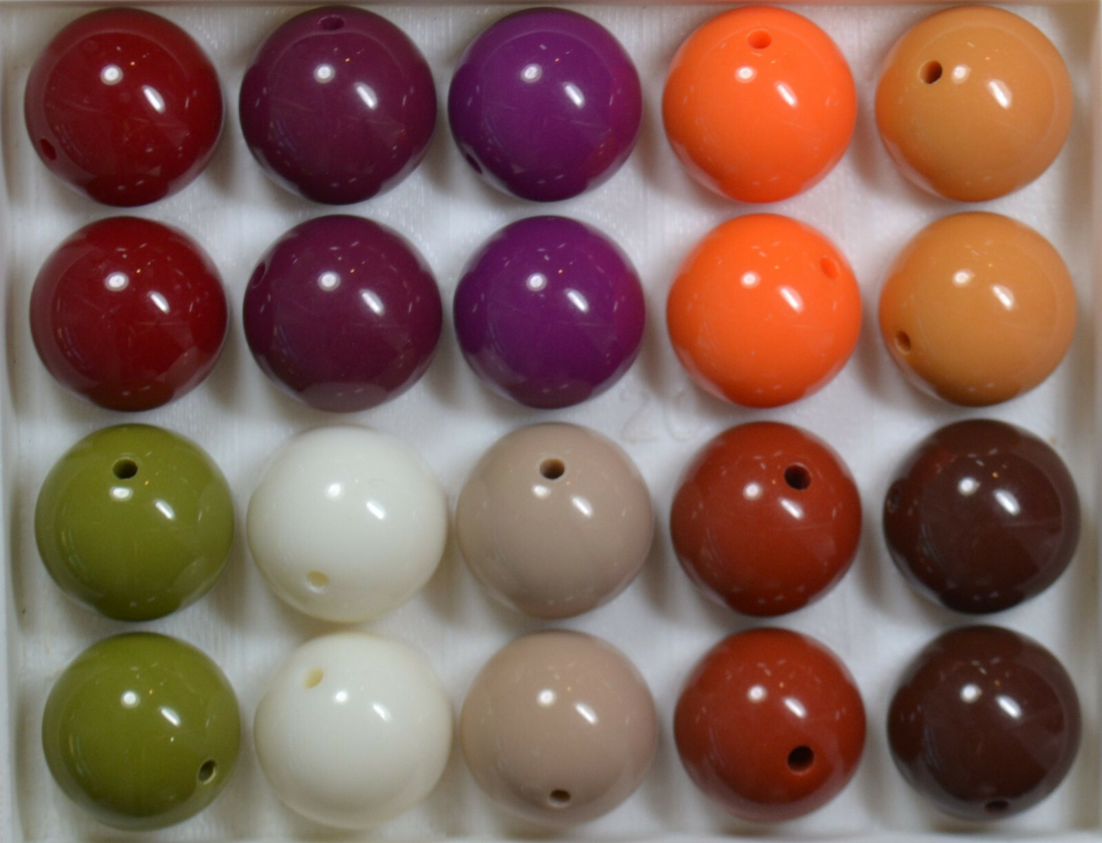 20mm Mixed Color Autumn Acrylic Solid Bubblegum Beads 20pc CHUNKY mix1