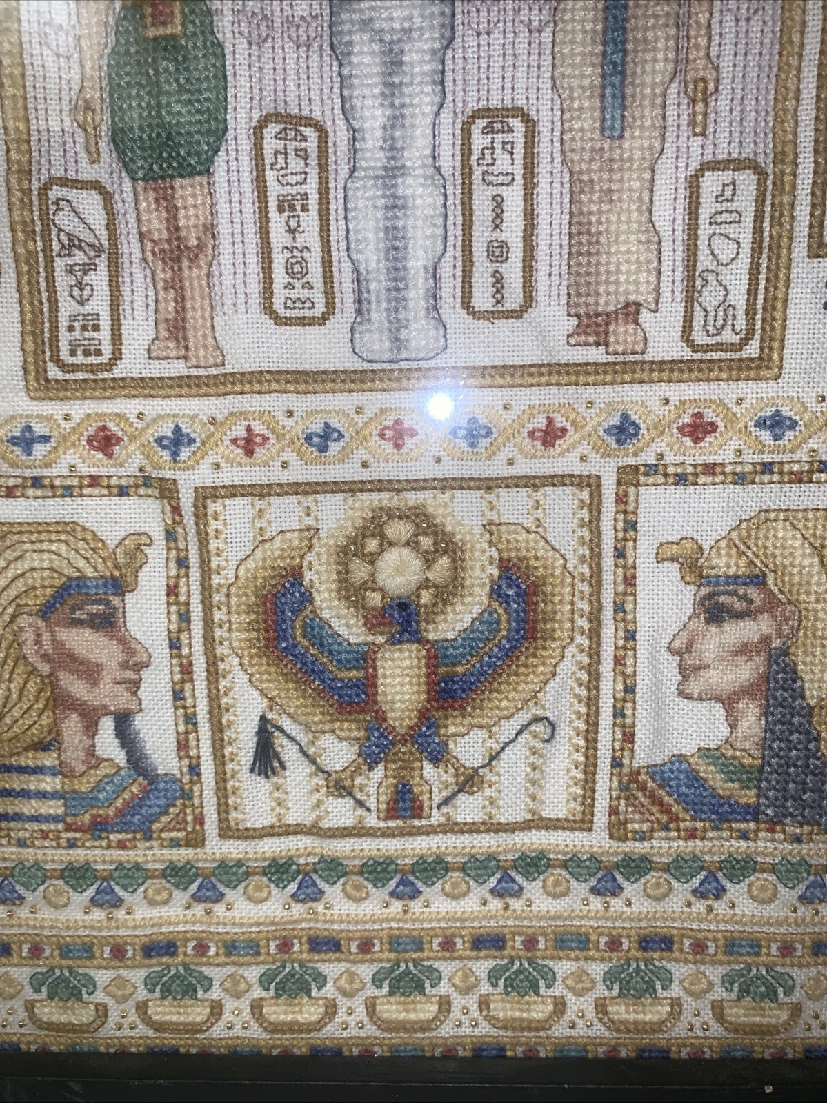 Ancient Egypt Icons, , Completed Cross Stitch . Very Complicated And Detailed.