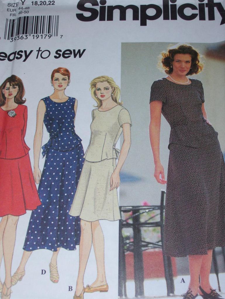🌸 UNCIRCULATED SIMPLICITY #7240 – LADIES EASY TWO PIECE DRESS PATTERN 6-10 FF